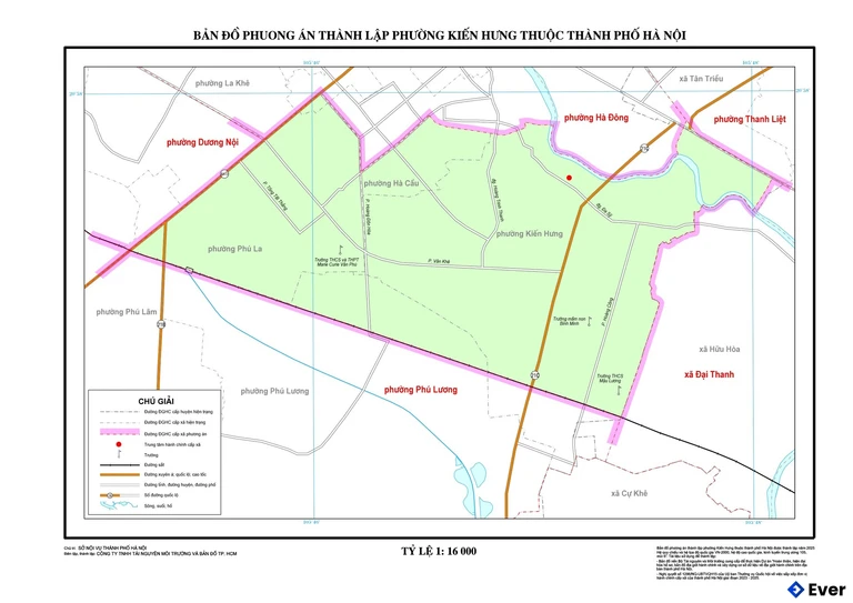 Bản đồ phường Kiến Hưng sau sáp nhập
