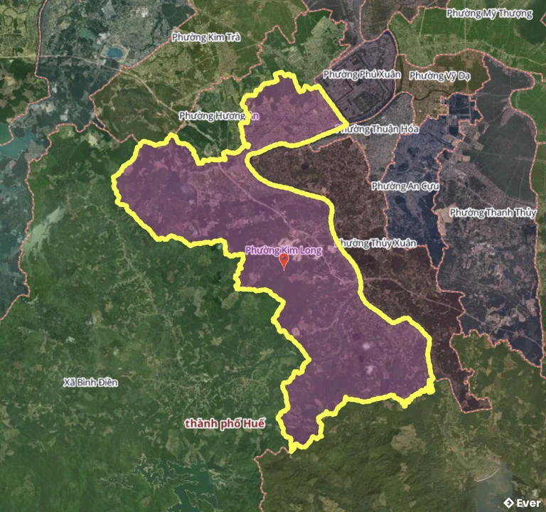Bản đồ phường Kim Long, Huế sau sáp nhập