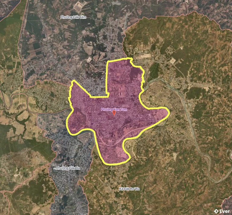 Bản đồ phường Kon Tum, Quảng Ngãi sau sáp nhập