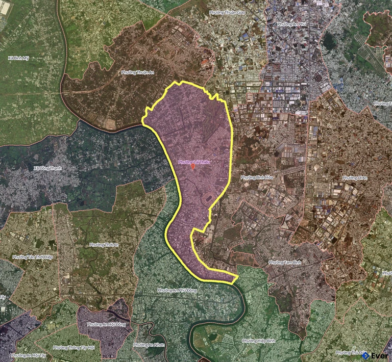 Bản đồ phường Lái Thiêu, thành phố Hồ Chí Minh sau sáp nhập