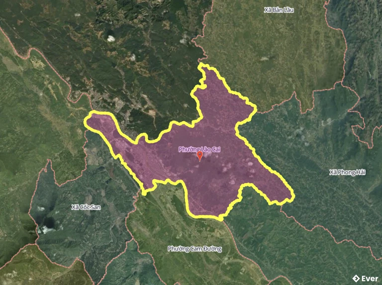 Bản đồ phường Lào Cai, tỉnh Lào Cai sau sáp nhập