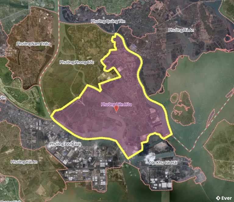 Bản đồ phường Liên Hòa, Quảng Ninh sau sáp nhập