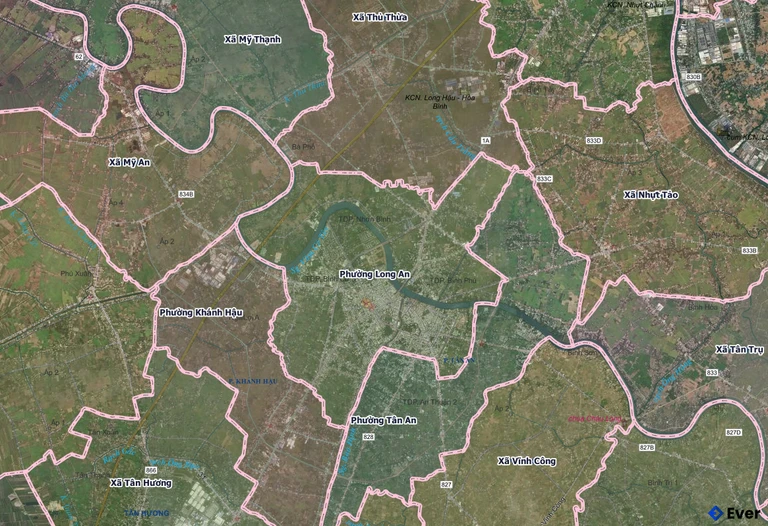 Bản đồ phường Long An, Tây Ninh sau sáp nhập