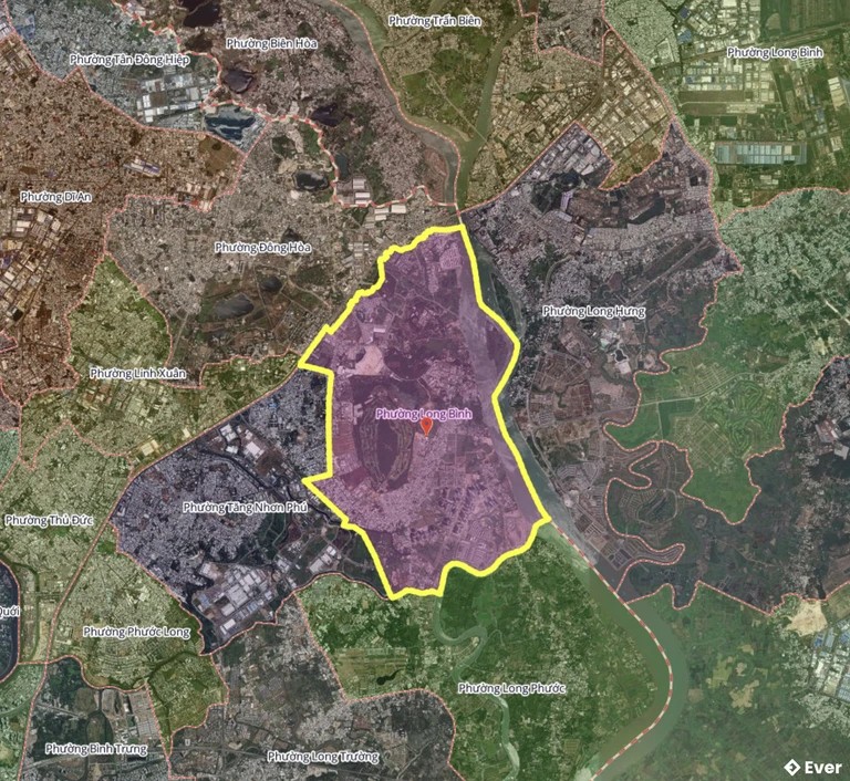 Bản đồ phường Long Bình, thành phố Hồ Chí Minh sau sáp nhập