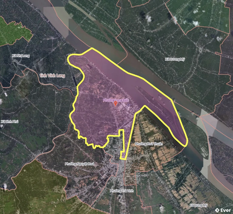 Bản đồ phường Long Đức, Vĩnh Long sau sáp nhập