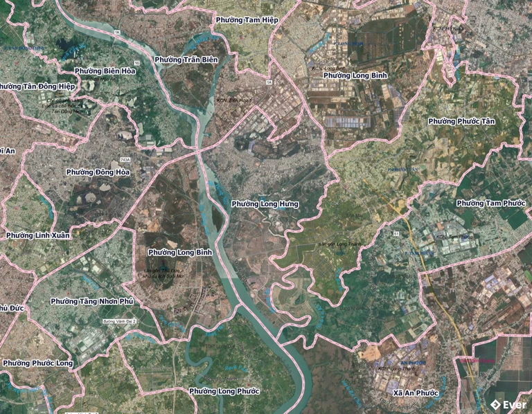 Bản đồ phường Long Hưng sau sáp nhập