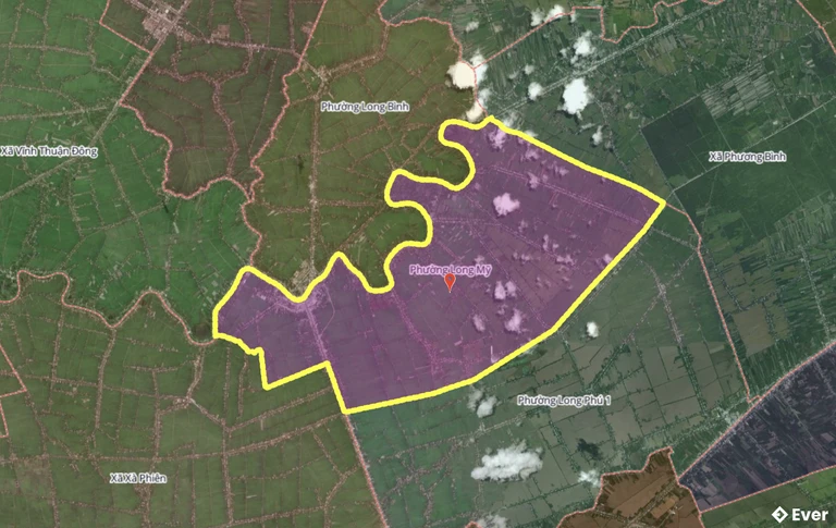 Bản đồ phường Long Mỹ, Cần Thơ sau sáp nhập