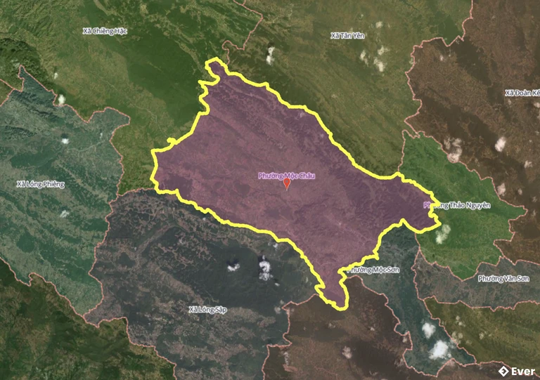 Bản đồ phường Mộc Châu, Sơn La sau sáp nhập