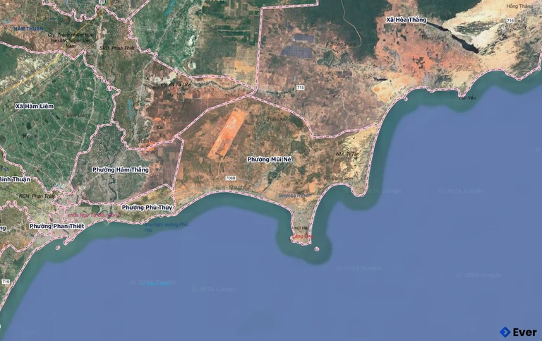 Bản đồ phường Mũi Né, Lâm Đồng sau sáp nhập