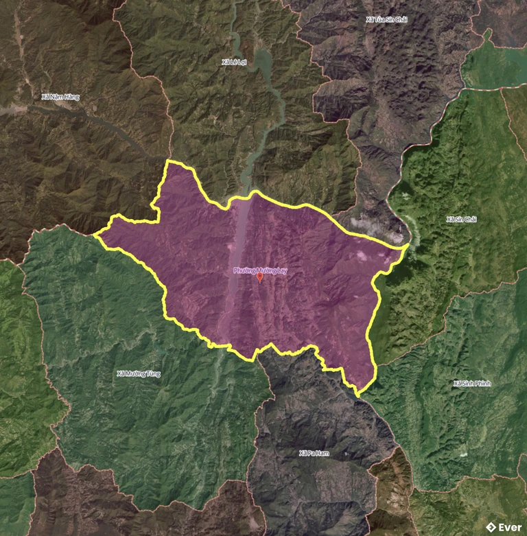 Bản đồ phường Mường Lay sau sáp nhập