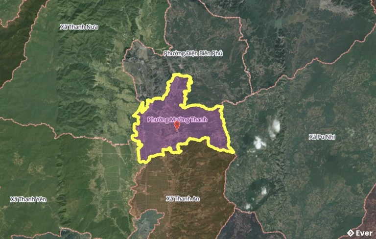 Bản đồ phường Mường Thanh sau sáp nhập