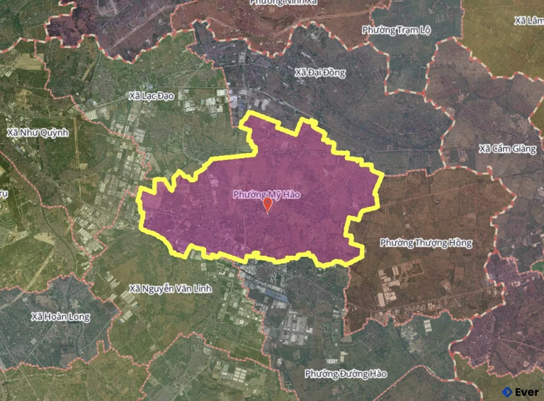 Bản đồ phường Mỹ Hào, Hưng Yên sau sáp nhập