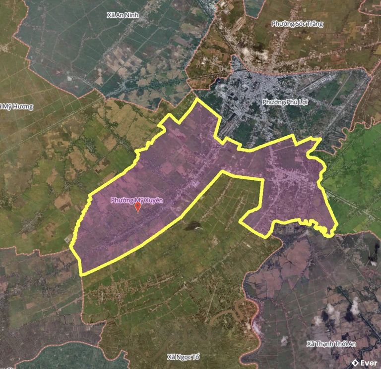 Bản đồ phường Mỹ Xuyên, Cần Thơ sau sáp nhập