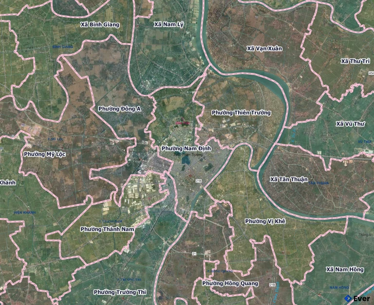 Bản đồ phường Nam Định, Ninh Bình sau sáp nhập