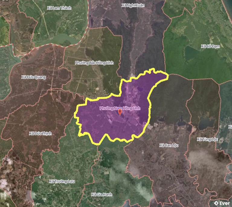 Bản đồ phường Nam Hồng Lĩnh, Hà Tĩnh sau sáp nhập