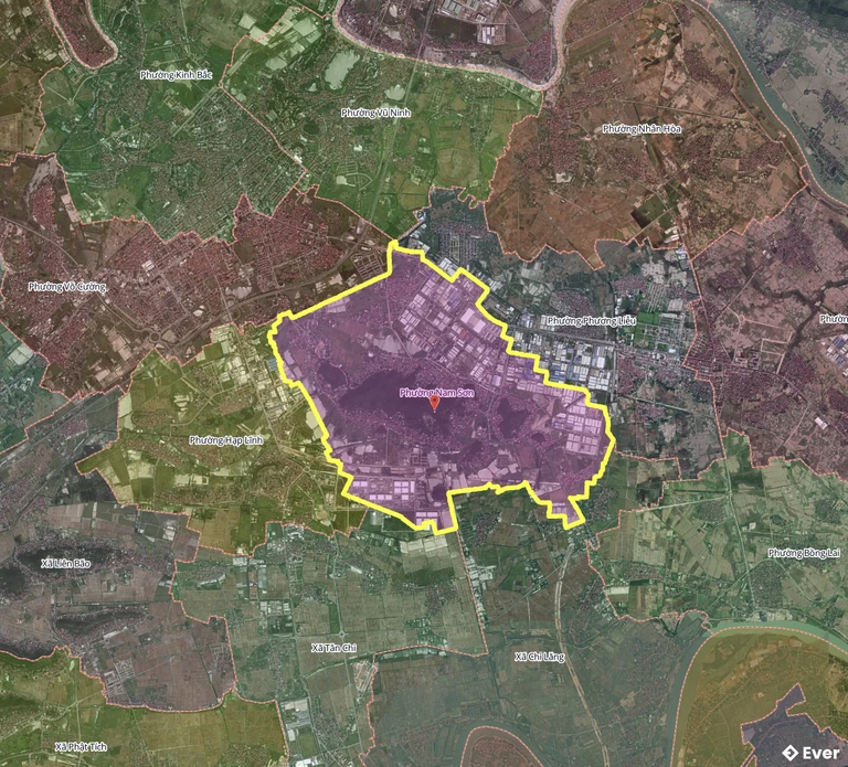 Bản đồ phường Nam Sơn, Bắc Ninh sau sáp nhập