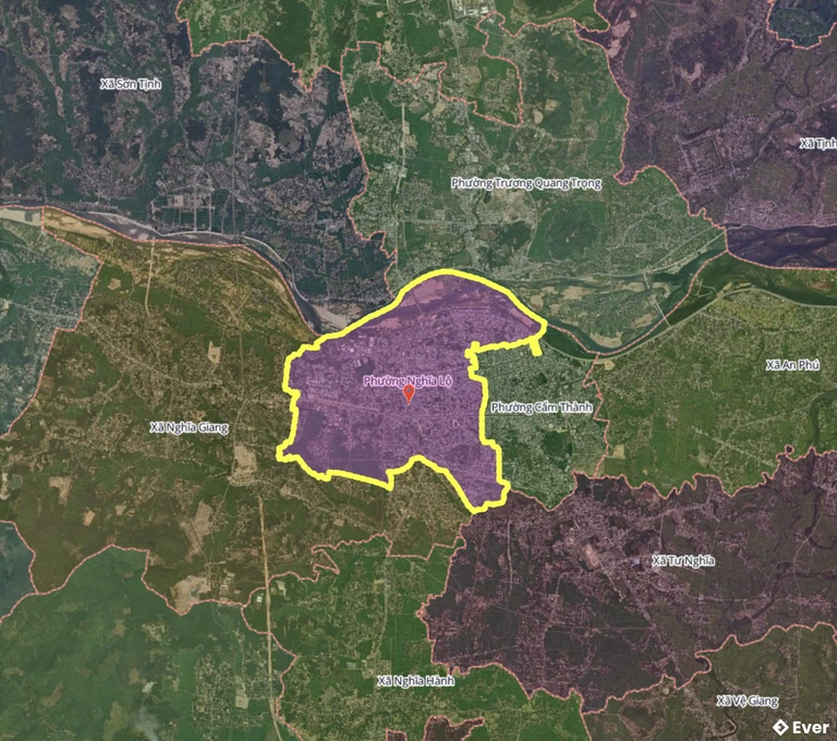 Bản đồ phường Nghĩa Lộ, Quảng Ngãi sau sáp nhập