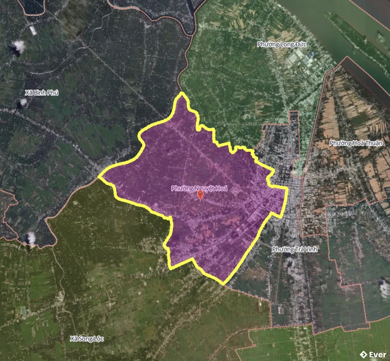 Bản đồ phường Nguyệt Hóa, Vĩnh Long sau sáp nhập