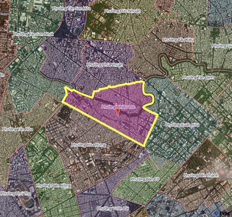 Bản đồ phường Nhiêu Lộc, thành phố Hồ Chí Minh sau sáp nhập
