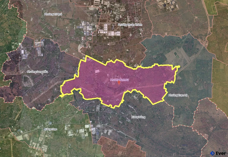 Bản đồ phường Ninh Xá, Bắc Ninh sau sáp nhập