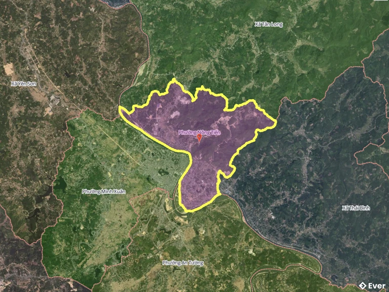 Bản đồ phường Nông Tiến, Tuyên Quang sau sáp nhập