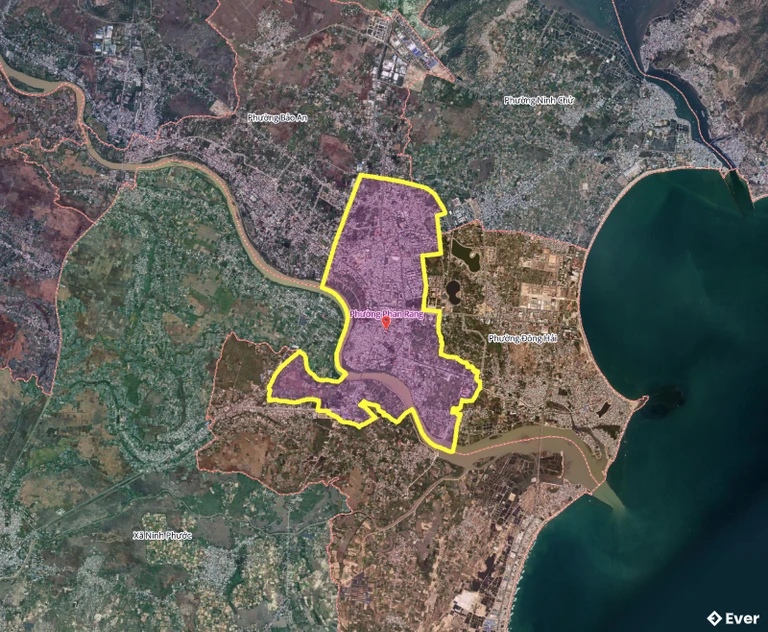 Bản đồ phường Phan Rang sau sáp nhập