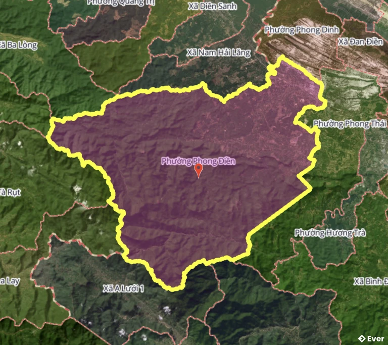 Bản đồ phường Phong Điền, Huế sau sáp nhập