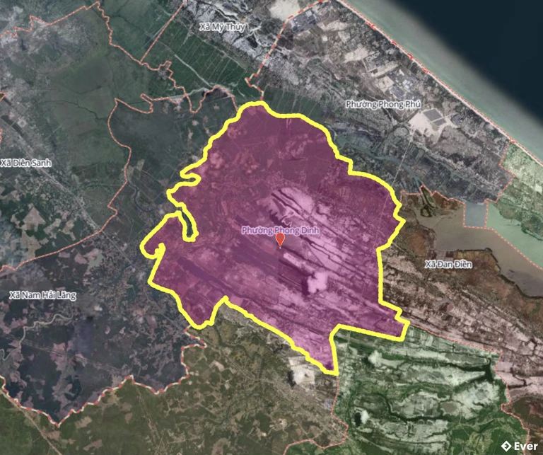 Bản đồ phường Phong Dinh, Huế sau sáp nhập