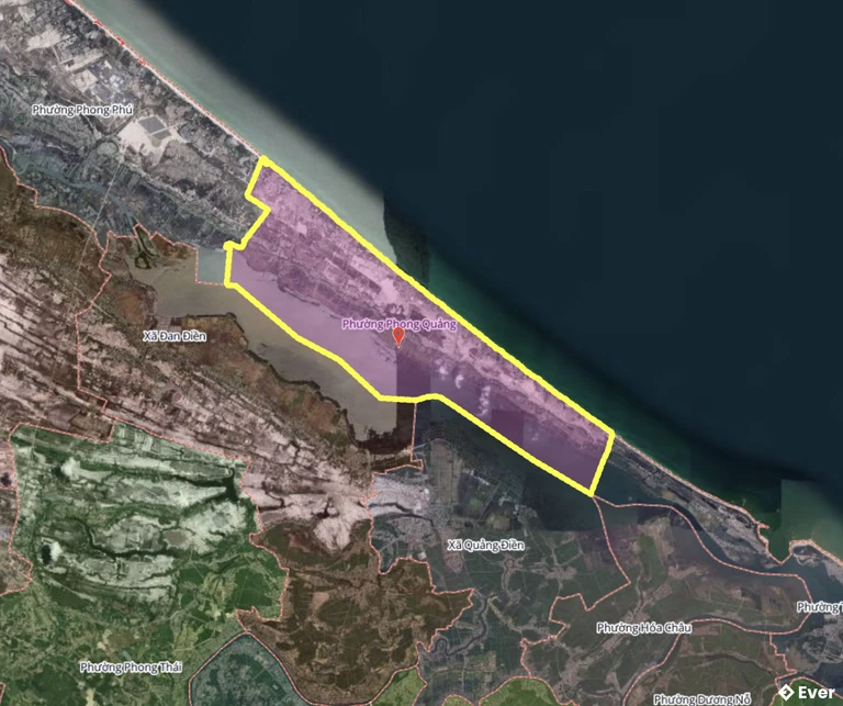 Bản đồ phường Phong Quảng, Huế sau sáp nhập