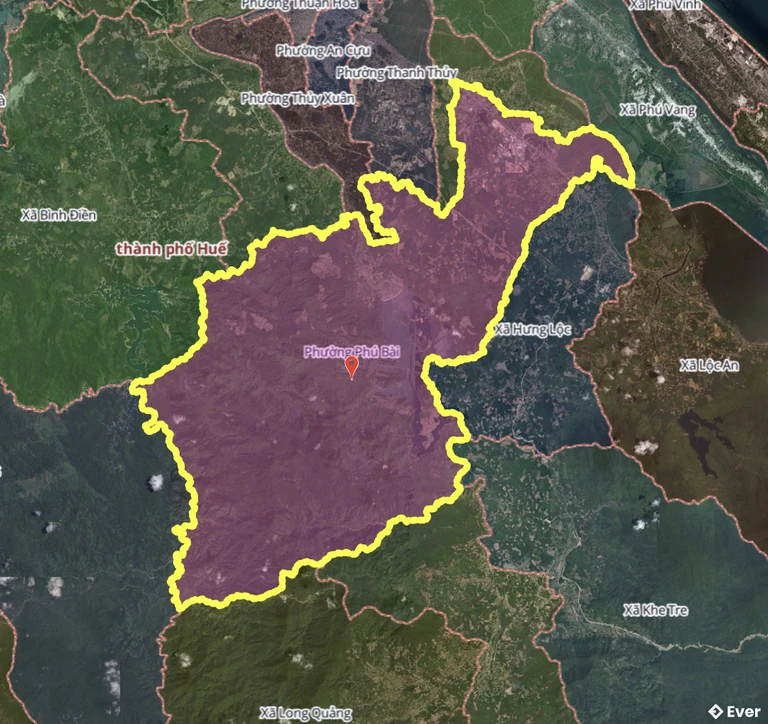 Bản đồ phường Phú Bài, Huế sau sáp nhập