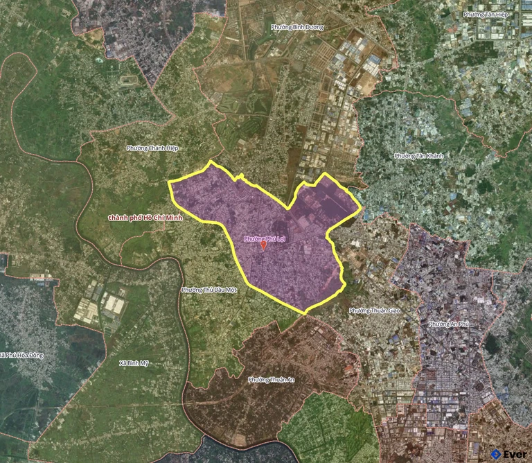 Bản đồ phường Phú Lợi, thành phố Hồ Chí Minh sau sáp nhập