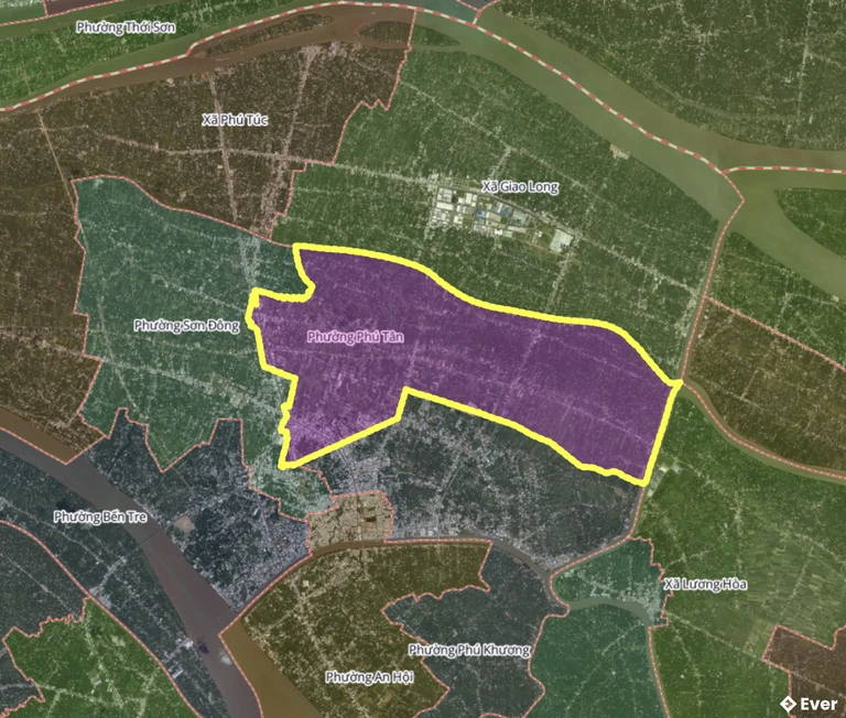 Bản đồ phường Phú Tân, Vĩnh Long sau sáp nhập