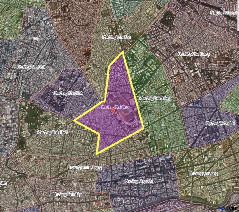 Bản đồ phường Phú Thọ, thành phố Hồ Chí Minh sau sáp nhập