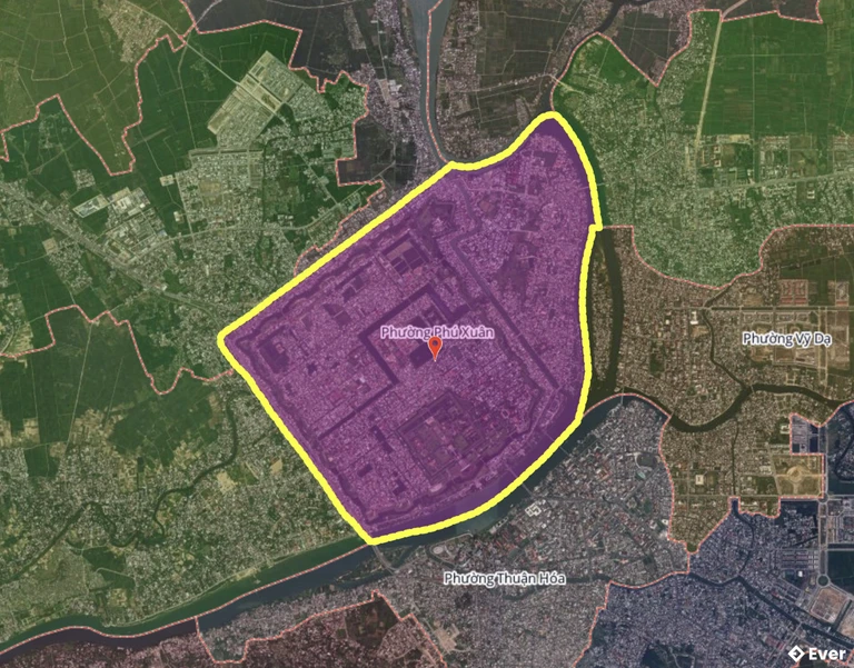 Bản đồ phường Phú Xuân, Huế sau sáp nhập