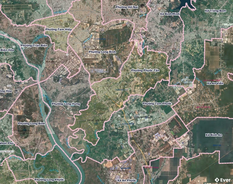 Bản đồ phường Phước Tân, Đồng Nai sau sáp nhập