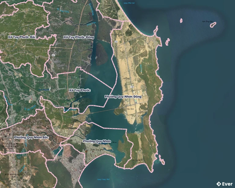 Bản đồ phường Quy Nhơn Đông, Gia Lai sau sáp nhập