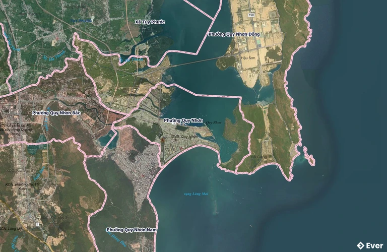 Bản đồ phường Quy Nhơn, Gia Lai sau sáp nhập