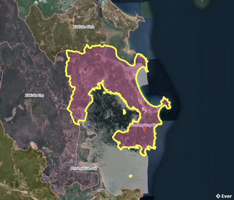 Bản đồ phường Sông Cầu, Đắk Lắk sau sắp xếp