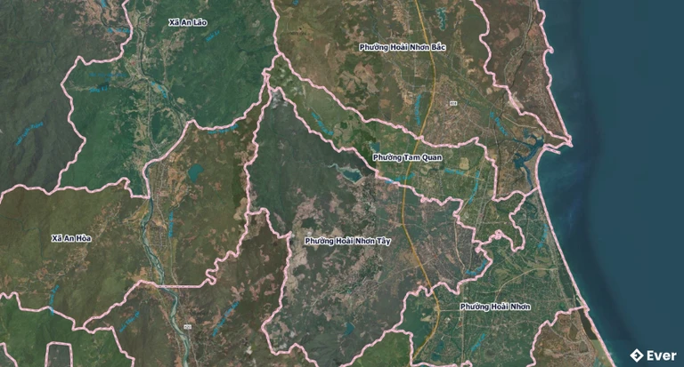 Bản đồ phường Tam Quan, Gia Lai sau sáp nhập