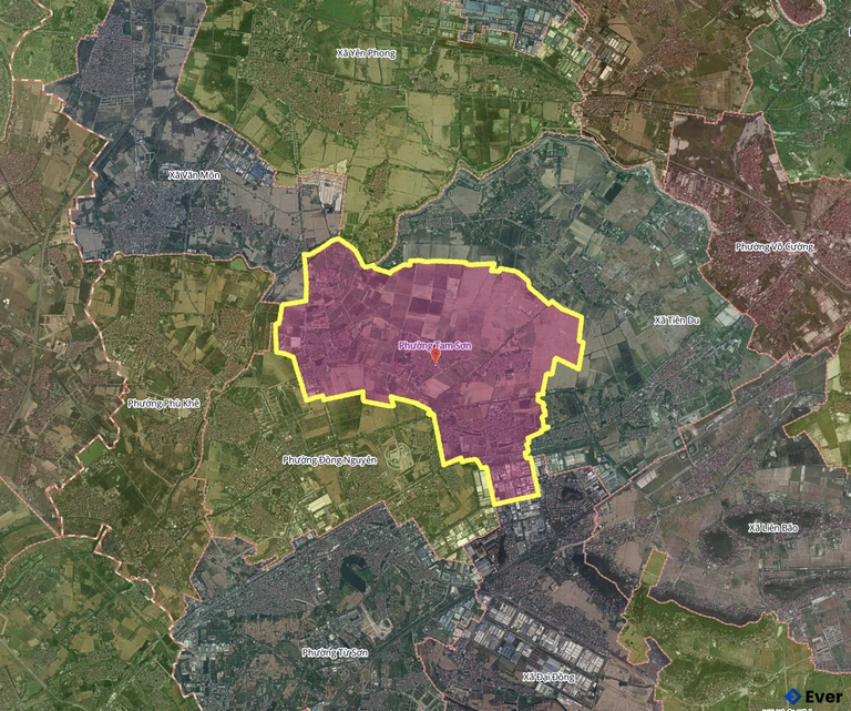 Bản đồ phường Tam Sơn, Bắc Ninh sau sáp nhập