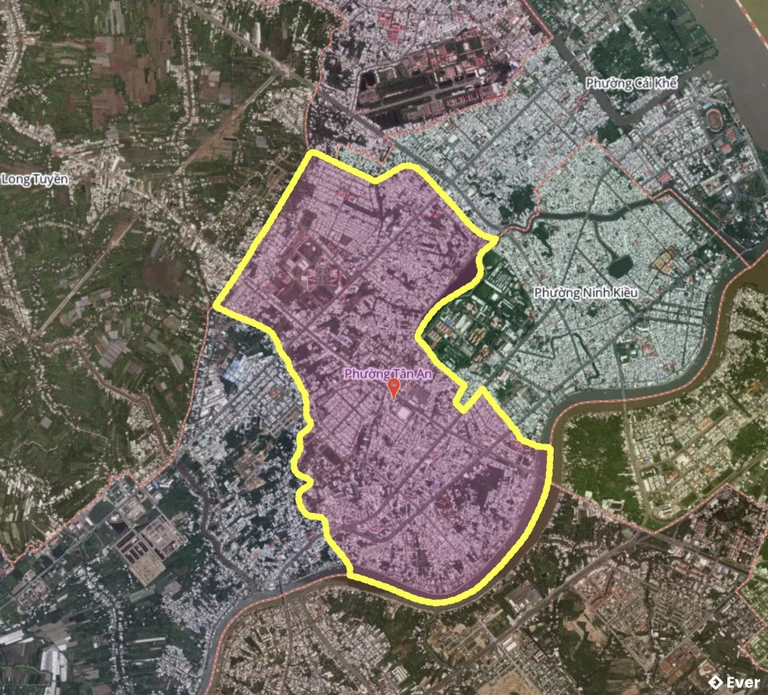 Bản đồ phường Tân An, Cần Thơ sau sáp nhập