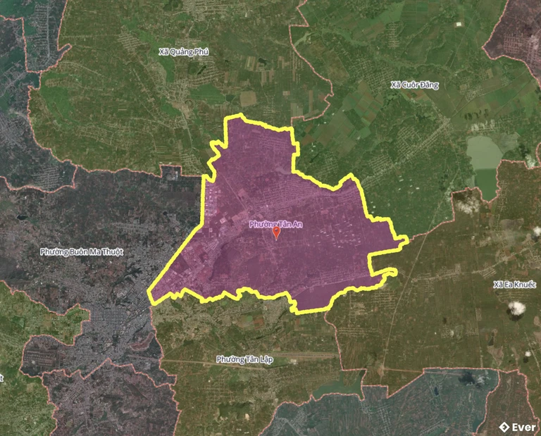 Bản đồ phường Tân An, Đắk Lắk sau sáp nhập