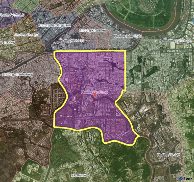 Bản đồ phường Tân Hưng, thành phố Hồ Chí Minh sau sáp nhập