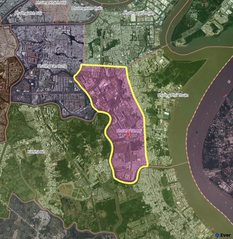 Bản đồ phường Tân Mỹ, thành phố Hồ Chí Minh sau sáp nhập