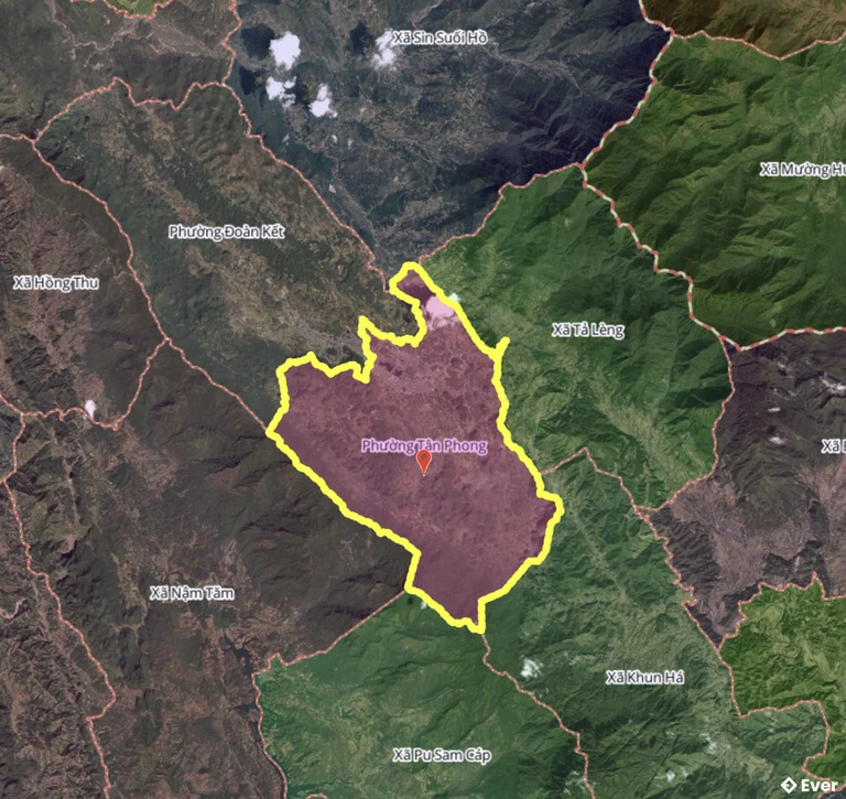 Bản đồ phường Tân Phong sau sáp nhập