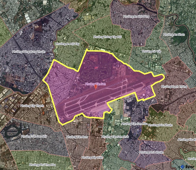 Bản đồ phường Tân Sơn, thành phố Hồ Chí Minh sau sáp nhập