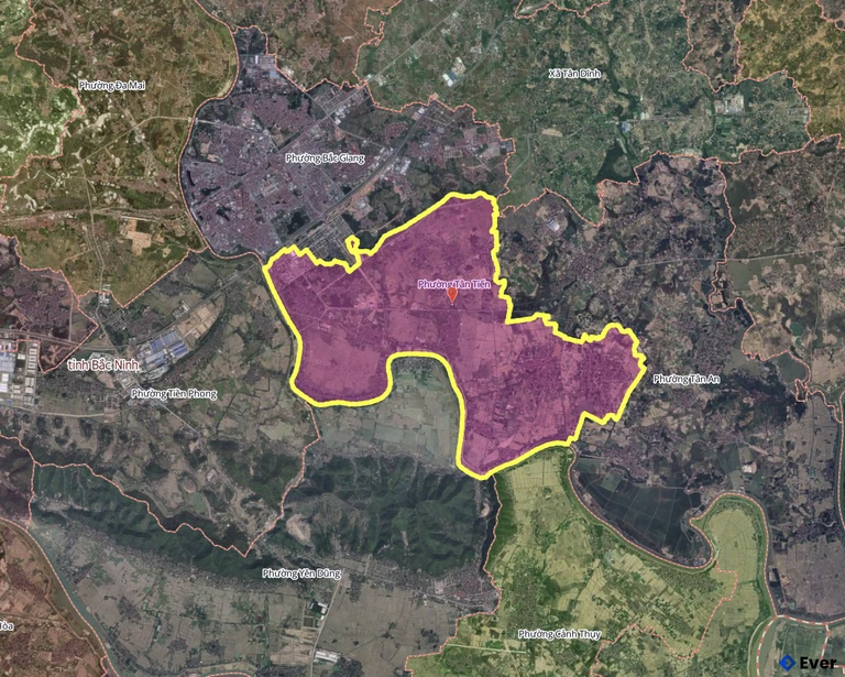 Bản đồ phường Tân Tiến, Bắc Ninh sau sáp nhập