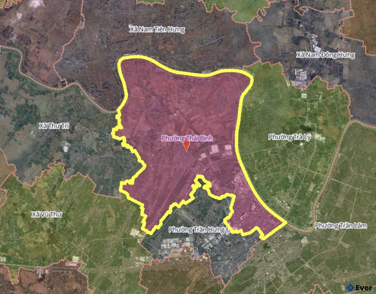 Bản đồ phường Thái Bình, Hưng Yên sau sáp nhập