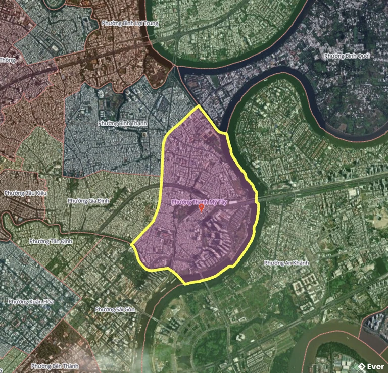 Bản đồ phường Thạnh Mỹ Tây, thành phố Hồ Chí Minh sau sáp nhập