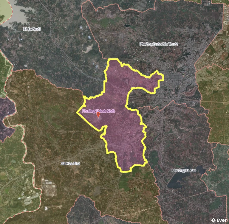 Bản đồ phường Thành Nhất, Đắk Lắk sau sáp nhập